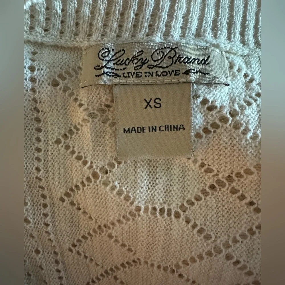 Lucky Brand XS knitted off white top - Picture 6 of 6